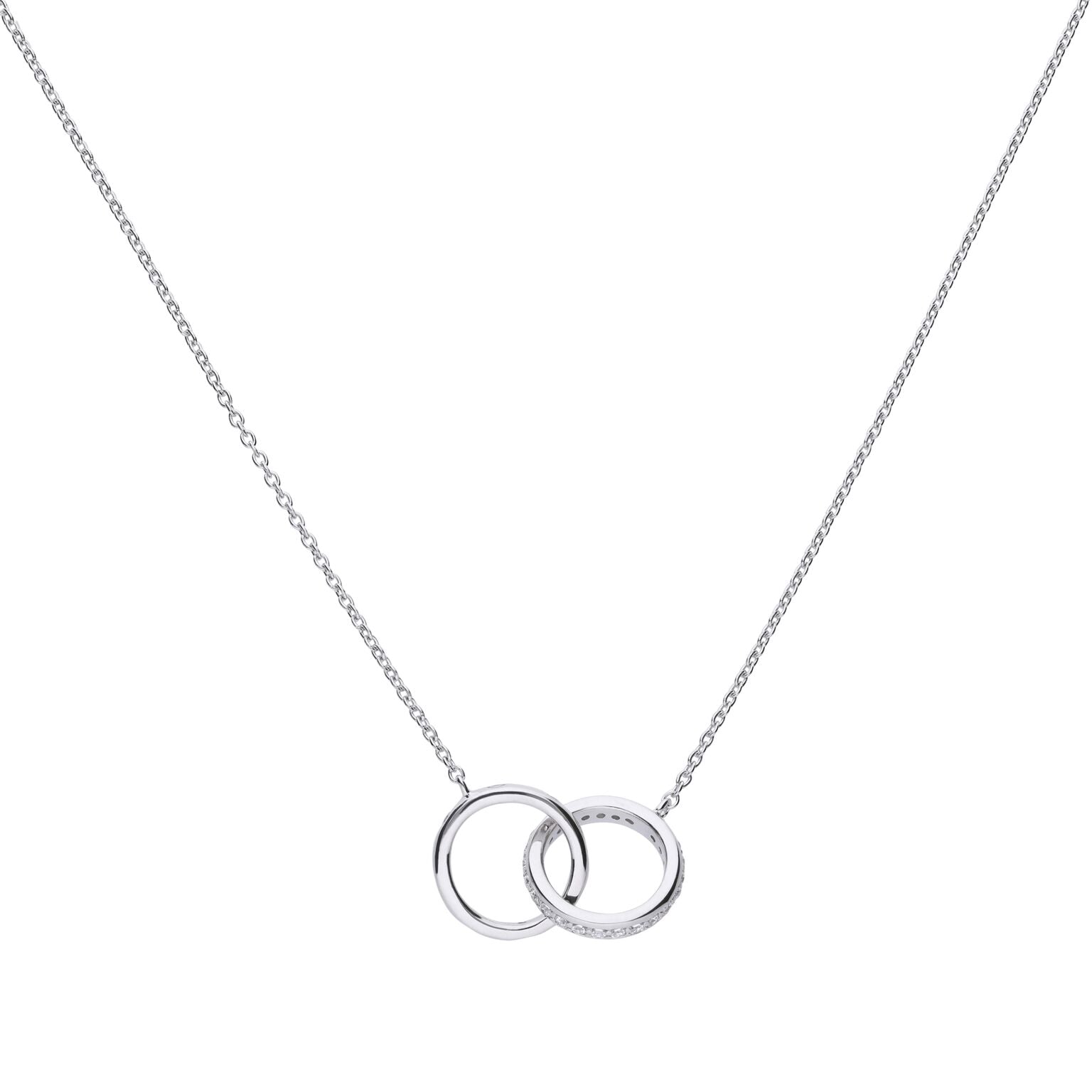 Interlocking Circles Necklace with Diamonds Sterling Silver | Kay Outlet